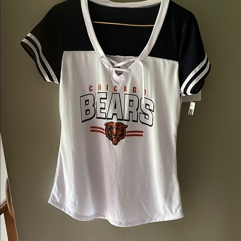 NFL Black and White Tie Front Jersey Top
